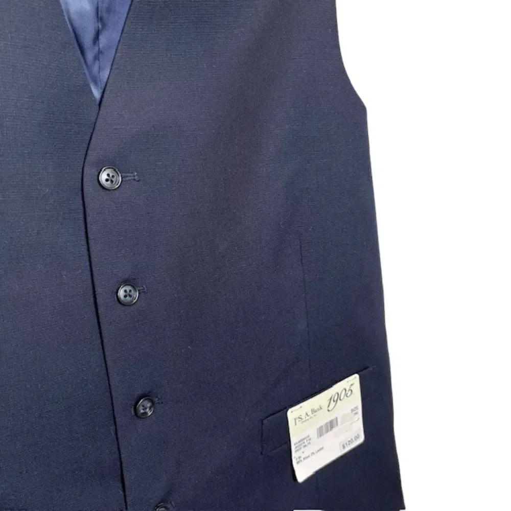 NWT Jos. A. Bank Men's‎ Navy Dress Vest 98% Wool 39 Long